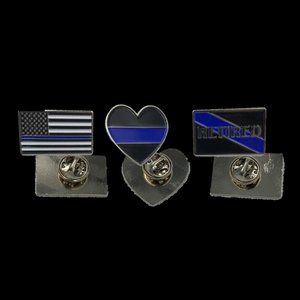Thin Blue Line Pin Set of 3